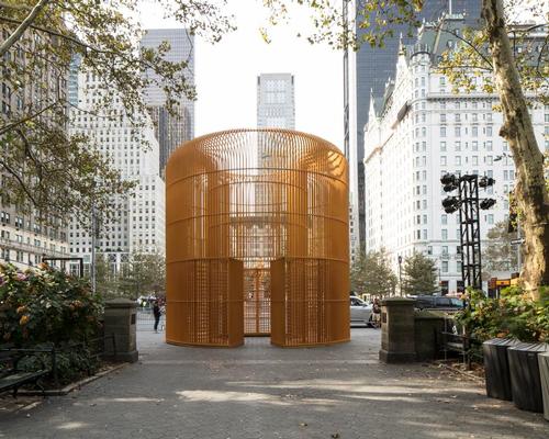 Over 300 site-specific, freestanding works have been installed, including a gilded cage at the Doris C. Freedman Plaza at Central Park / UAP