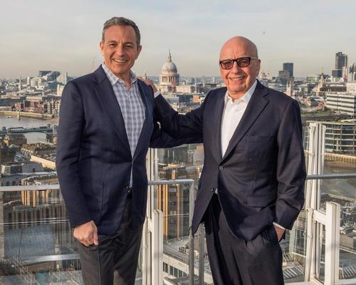 Bob Iger (left) with Rupert Murdoch will continue in his role as Disney chair and CEO until 2021 / Disney