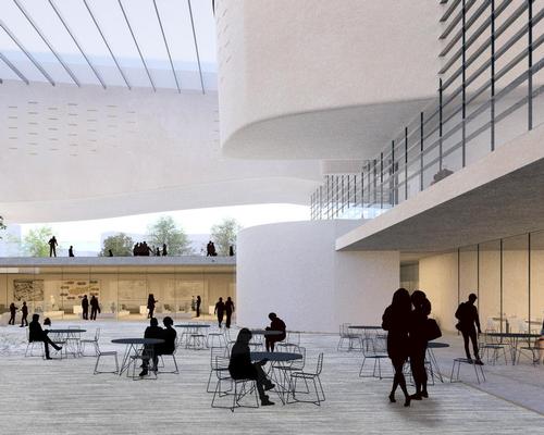 People will be able to gather and socialise beneath the raised volumes of the museum / XZA Architects
