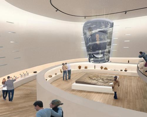 Archaeological relics will be stored and exhibited within the museum's three free-plan volumes / XZA Architects