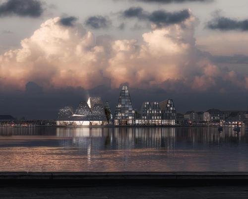 The project will be built on Christiansholm Island, one of the last undeveloped areas along the city’s waterfront / Kengo Kuma and Luxigon