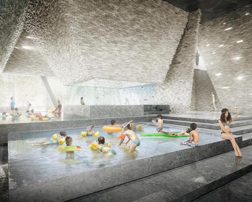 The Danish Water Culture Center is part of a wider masterplan for Paper Island created by architecture firm COBE / Kengo Kuma and Luxigon