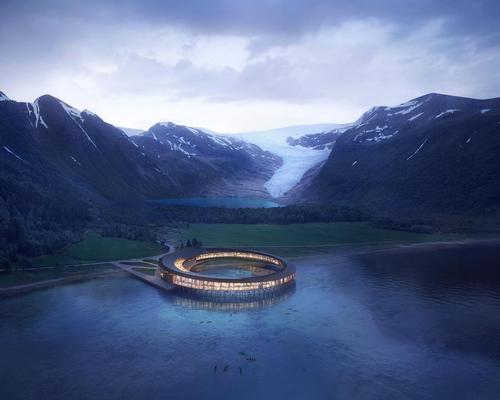 Situated at the foot of the Svartisen glacier, the project, called Svart, will consume around 85 per cent less energy than a modern Norwegian hotel / Snøhetta/Plompmozes