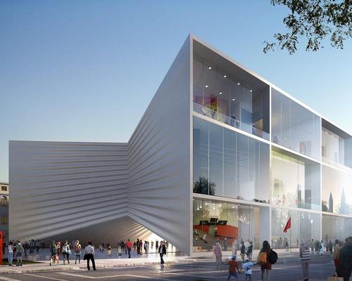 Designed in collaboration with British consultancy Theatre Projects, the 9,300sq m (100,000sq ft) venue has been commissioned to host local and touring theatre companies / BIG-Bjarke Ingels Group