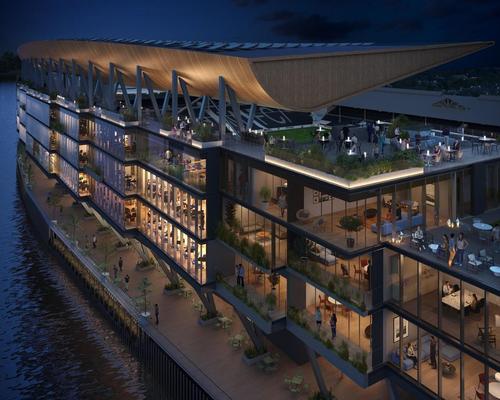 The scheme will see the creation of riverside pubs and restaurants, event facilities, green spaces and public access to a river walk along the Thames / Populous
