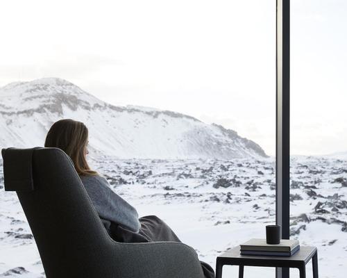 The Retreat features 62 suites with a minimalist aesthetic designed to bring the dramatic terrain of Iceland in-room with floor-to-ceiling windows