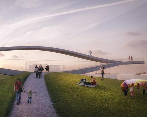 The design, called SeaSaw, is a viewing platform that takes the shape of an infinite loop, with visitors able to walk across it in either direction / MVRDV