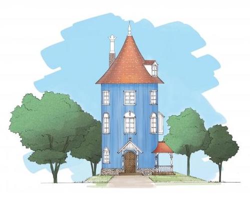 Several artistic renderings have been released of the park, one of which shows the Moomin’s iconic home