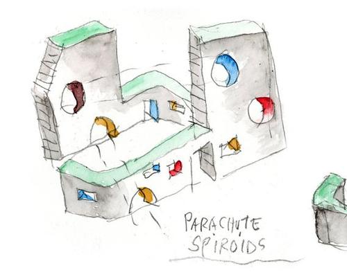 Holl's watercolour for Tuschimo / Steven Holl Architects