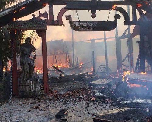 The park's Scandinavian area was destroyed by the fire / Twitter