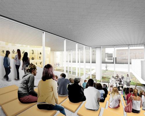 A two-level interactive theatre will feature within the art centre / Michael Maltzan Architecture