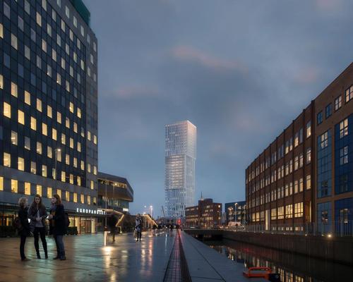 Mindet 6 will be integrated into an existing harbour complex, with the basic geometry of the new tower originating from the site’s older buildings / C.F. Møller Architects 