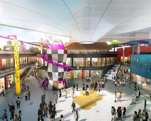 Inside the walkways will be sheltered from seasonal rain and sun by solar fabric canopies