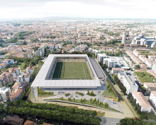 The stadium will blend into its Tuscan surroundings and sit low, so as not to disrupt the skyline of the city