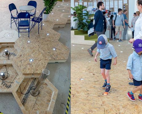 The hexagonal system was inspired by a pilot project into removable urban pavements in Nantes