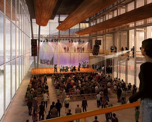 The venue can also shapeshift into an enclosed, smaller performance space during the winter
