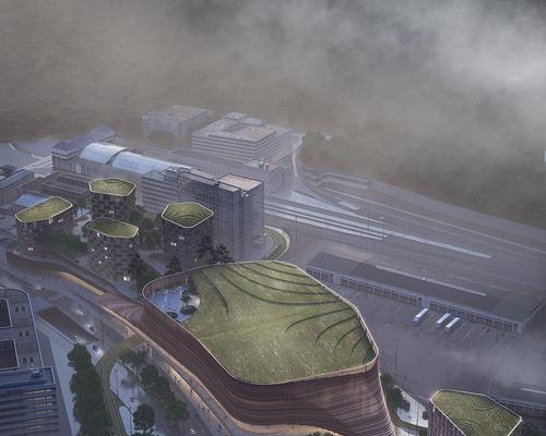 Renderings show green areas atop 3XN's planned buildings / 3XN