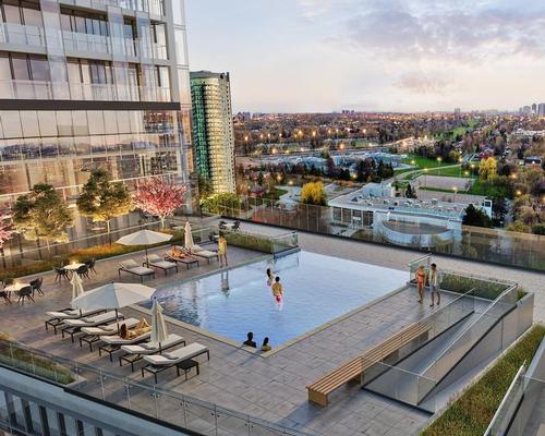 The development is aimed at familes and offers a range of amenities including an outdoor pool
