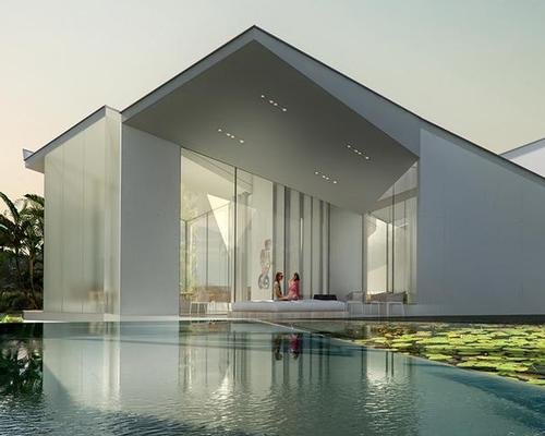 The residence will be a smaller version of the museum, incorporating similar design to blend with the surroundings 