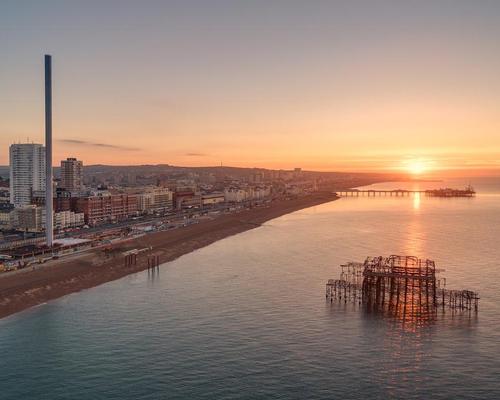The developers of Brightoni360 have revealed images of the tower captured by a drone from out at sea / Brighton i360 / Visual Air