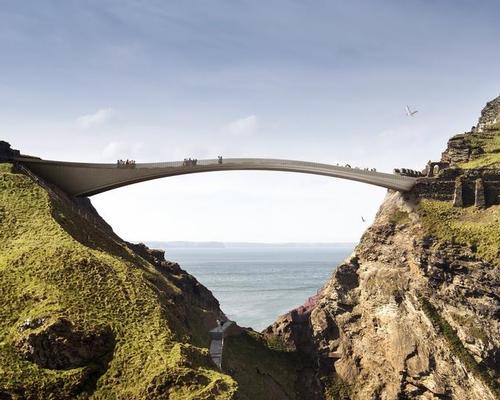 The team led by RFR uses natural stone, with the bridge taking its place within Tintagel’s historical layers / English Heritage 