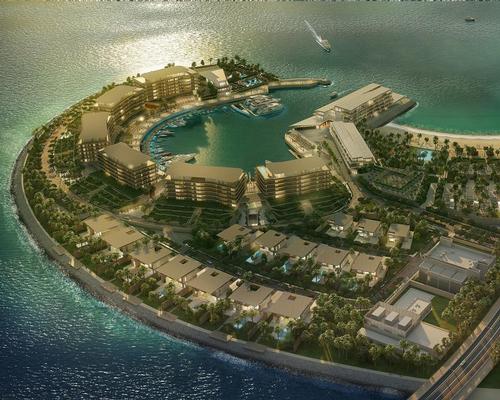The seahorse-shaped Bulgari Resort Dubai will comprise of 101 rooms and suites, 20 hotel villas and a full range of five-star hotel facilities / Bulgari