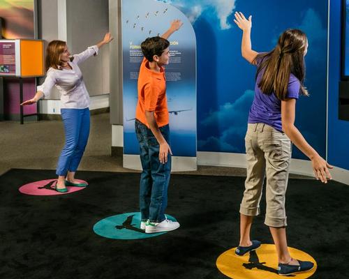 One exhibit teaches visitors how flight works in birds, using advanced tech to allow them to virtually fly in a flock
