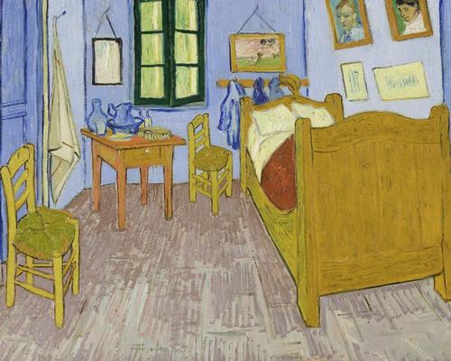 Van Gogh was so taken by his room – a simply furnished, brightly coloured space decorated by his own works of art – he famously painted it three times