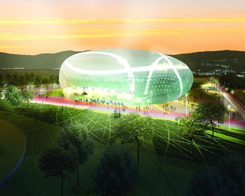 The roof design creates the impression events inside the stadium are taking place beneath a huge air bubble, the appearance of which shifts with the changing light throughout the day
/ Vittorio Grassi + Partners