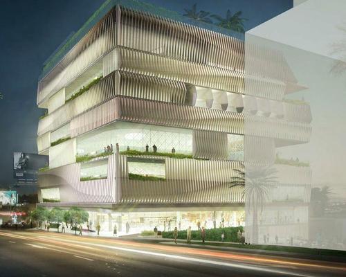 The nine-storey building will house a Japanese/Latino restaurant, dining terraces, a sake and tequila bar, a cinema and a gym and wellness space / City of West Hollywood