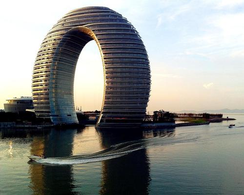 The Sheraton Huzhou Hot Spring Resort by Yansong Ma is one of many examples of unconventional architecture in China / Wiki Commons