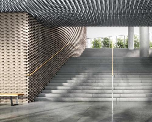 The interiors of the building feature a variety of different materials, forms and textures / The Durst Organization/Via West 57