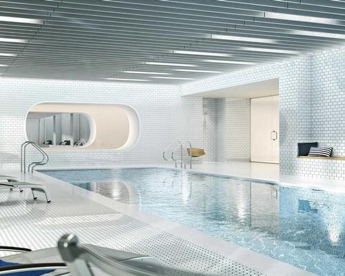 On-site amenities will include a large swimming pool, an indoor basketball court, a gym, a golf simulator and a cinema / The Durst Organization/Via West 57
