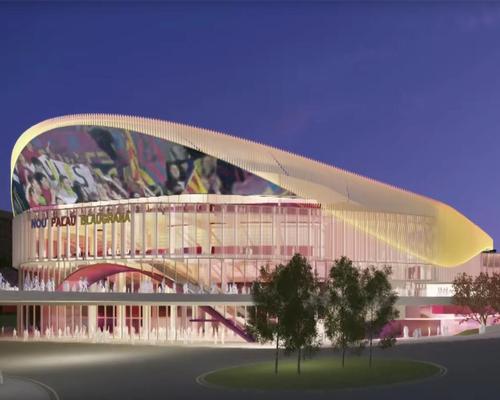 The asymetrical bowl-shaped complex will display sports footage on a rooftop LED screen / FC Barcelona 