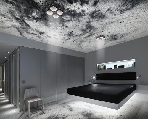 The bed is suspended in the air to make guests feel like they are experiencing zero gravity / Michael Najjar 