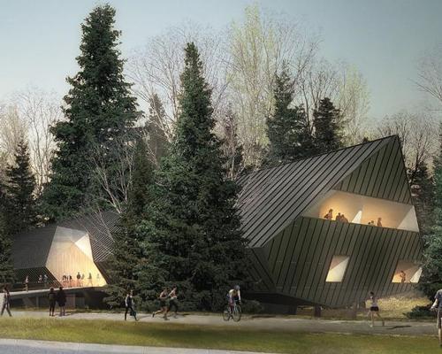 Audain Art Museum, designed by Vancouver-based design firm Patkau Architects, sits within a grove of trees