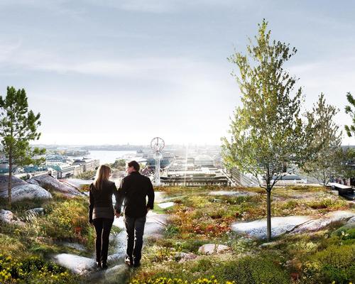 A large green park will be located on the building's rooftop / Schmidt Hammer Lassen Architects