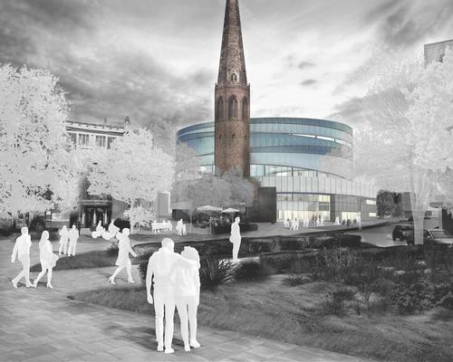 The circular building’s ribbon-like exterior is designed to reflect the city’s weaving past / Coventry Council