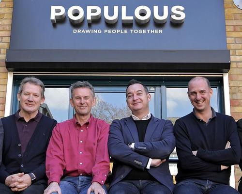Peter Rigby (third from left) is new co-chair of Populous with Rod Sheard (second from left) / Populous