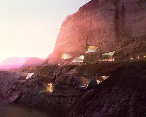 The studio's forthcoming Wadi Rum Desert Resort in Jordan will be carved out of the natural stone
/ Oppenheim Architecture + Design