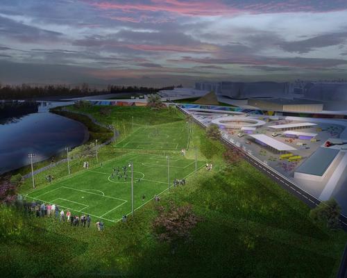 The Stitch masterplan includes local football pitches / OMA 