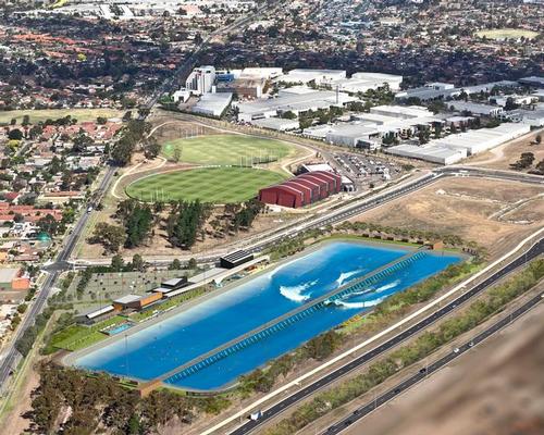 According to local reports, the facility near Melbourne Airport will feature a 3.9 hectare LED-lit body of water / MJA Studios/Urbnsurf