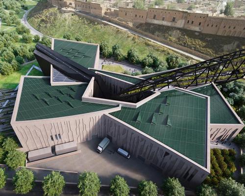 The design is composed of four irregular parts corresponding to the four countries that represent the Kurdish regions – Turkey, Iraq, Iran and Syria / Hayes Davidson