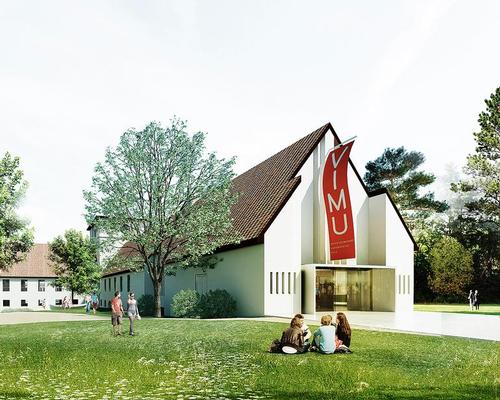 The extension is linked to the north and west wings of architect Arnstein Arneberg’s listed 1926 Viking Ship Building / AART Architects