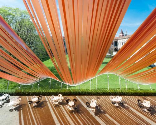 Invisible Border was made using lightweight fluorine-based plastic ETFE tinged with a gradient colour / Moreno Maggi