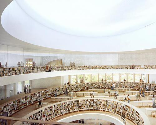 Books and reading rooms will be set around a large central void / Herzog & de Meuron