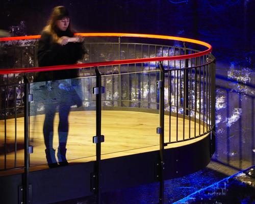 The staircase features an observation deck, providing a view of the tunnel's Grand Entrance Hall below / Jack Hobhouse