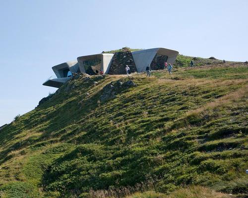 The Corones museum is built into the mountain at a height of 2,275m (7,463ft) above sea level / Zaha Hadid Architects