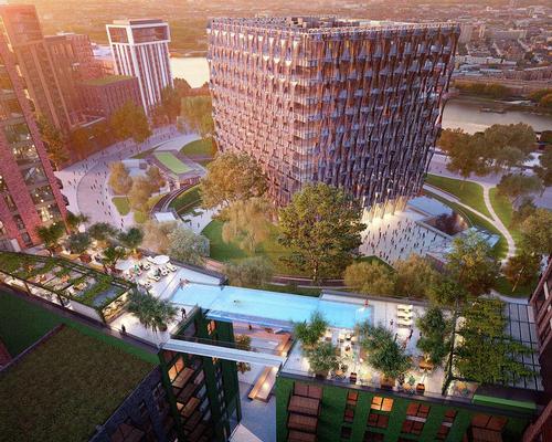 The sky pool is part of the wider regeneration of Nine Elms in London / Arup