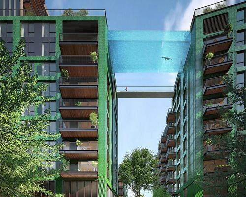 The sky pool will connect the rooftops of two 10-storey apartment buildings / Arup